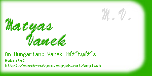 matyas vanek business card